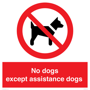 No dogs except assistance dogs